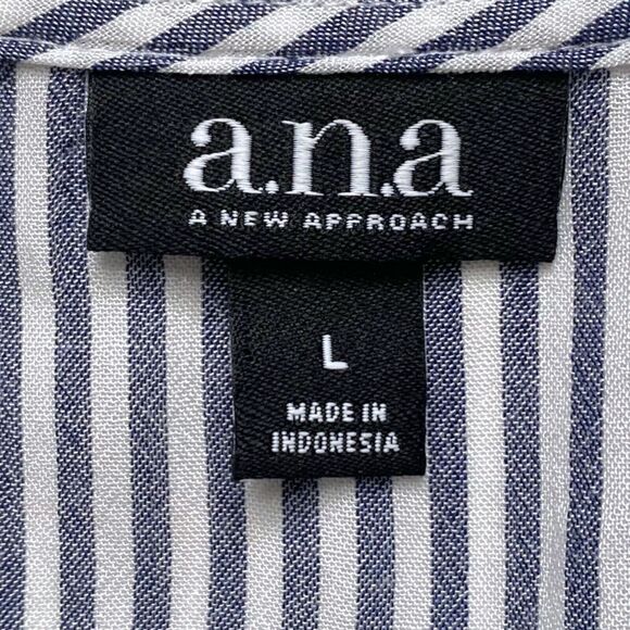 ANA A New Approach Womens Sleeveless Blouse Tank Tops Striped Size L - Set of 2 - Picture 8 of 11